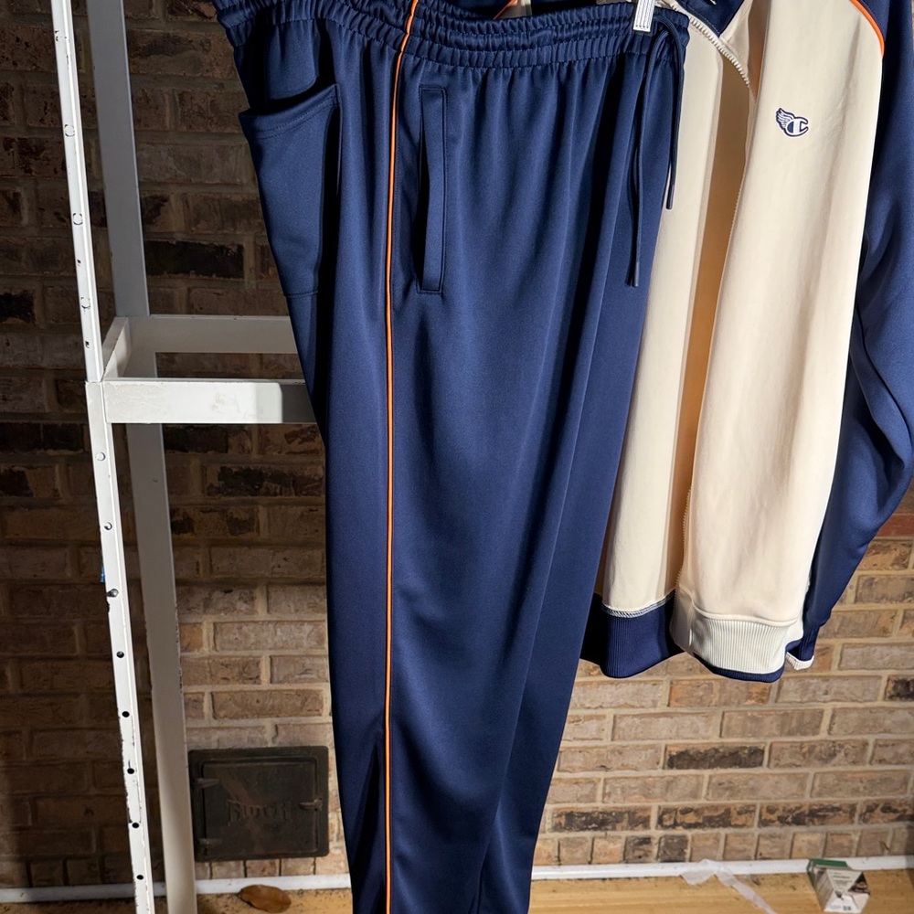 Champion Navy Joggers with Orange Trim